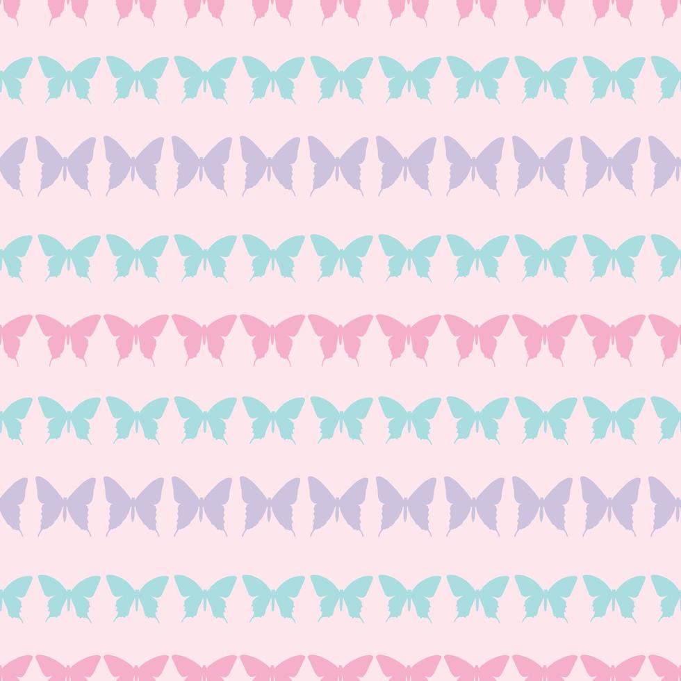 Colorful seamless butterfly repeat pattern background vector