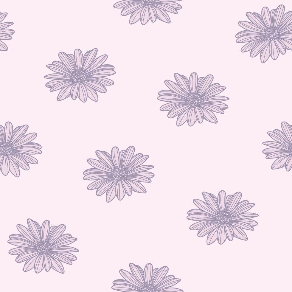 Cute pastel floral seamless repeat pattern vector