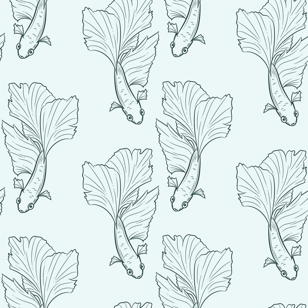 Surface repeat pattern, vector background with siamese fighting fish