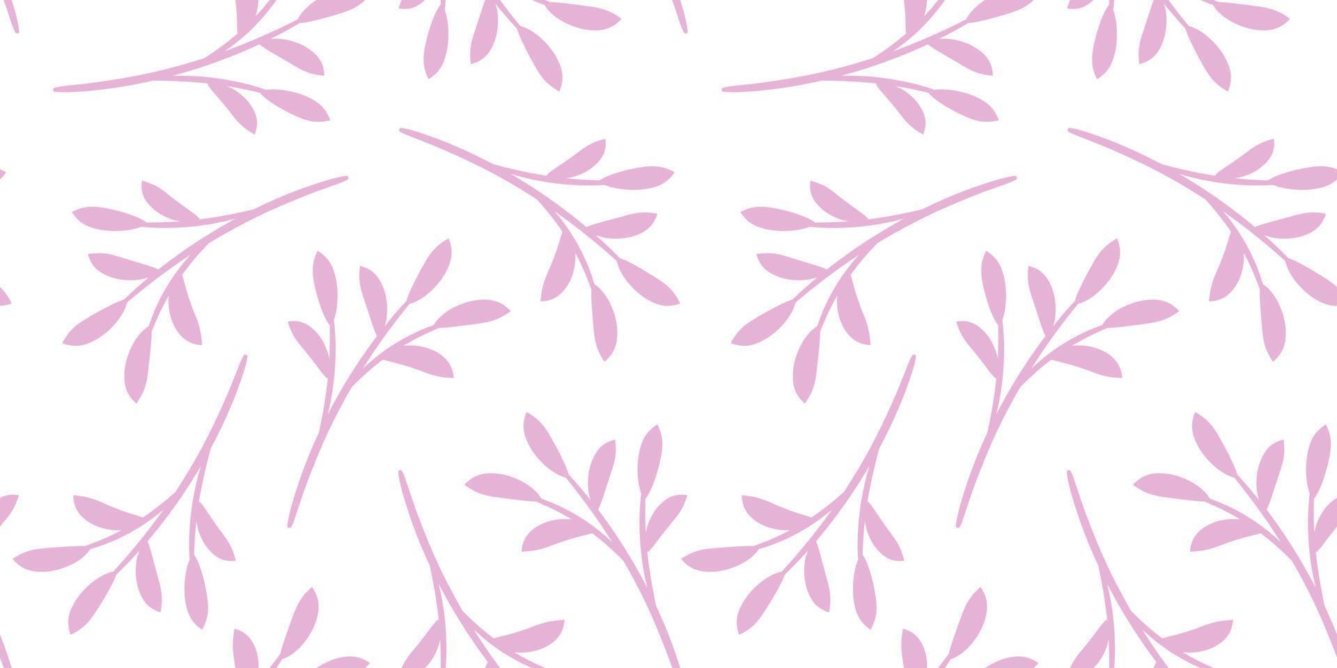 Pastel pink leaf background, vector pattern