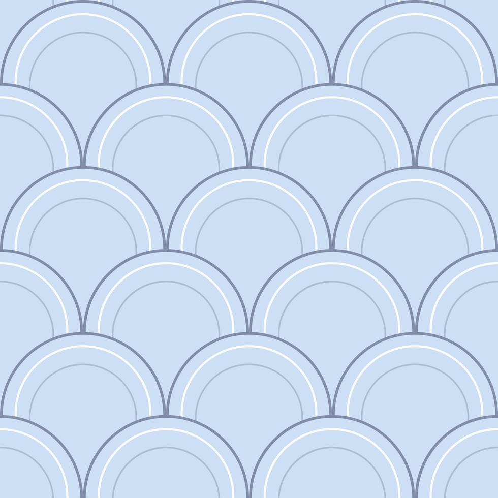 Blue wave pattern, seamless fish scale background, mermaid print. vector