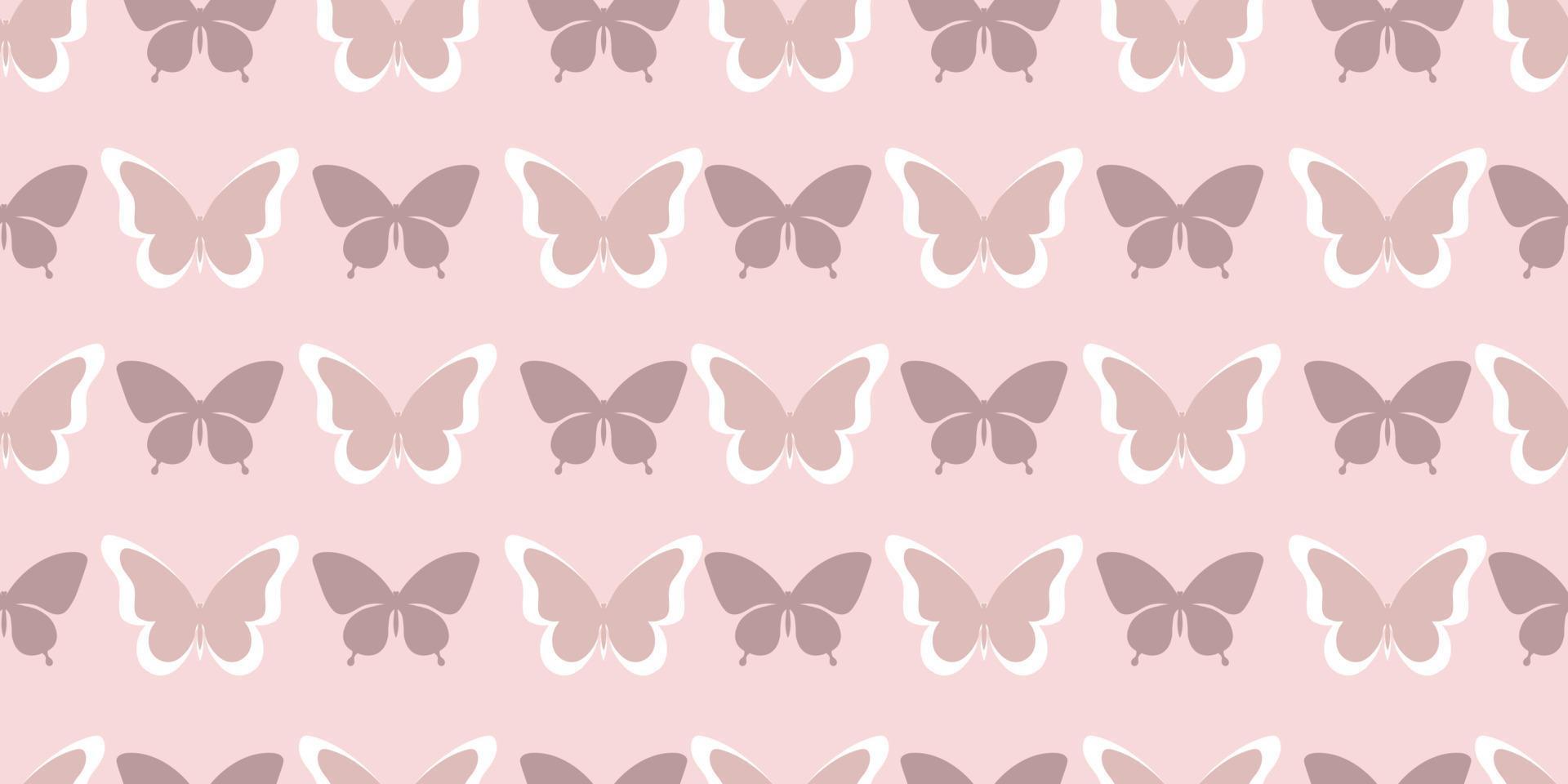 Pastel butterfly seamless repeat pattern background vector
