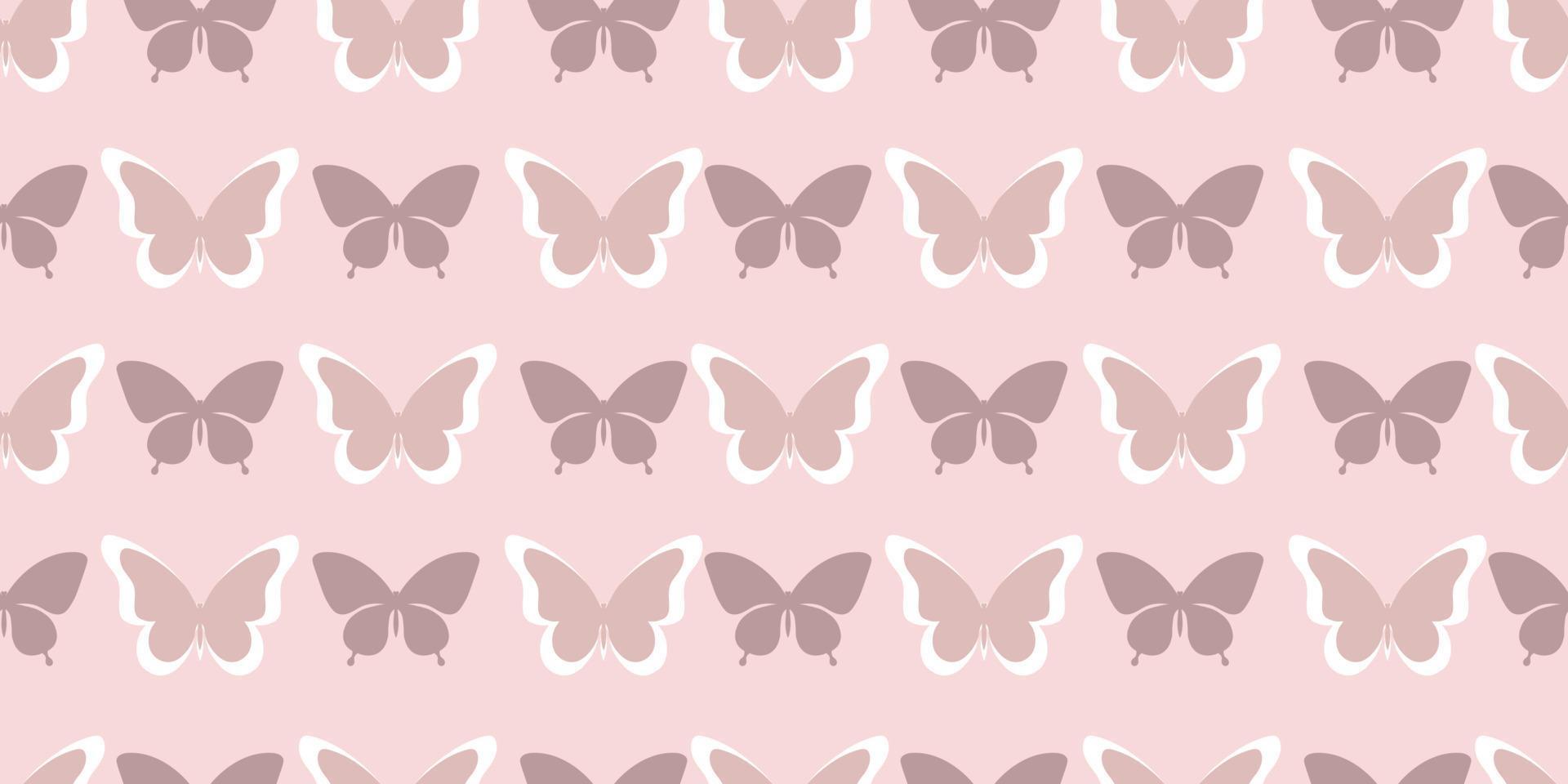 Pastel butterfly seamless repeat pattern background vector