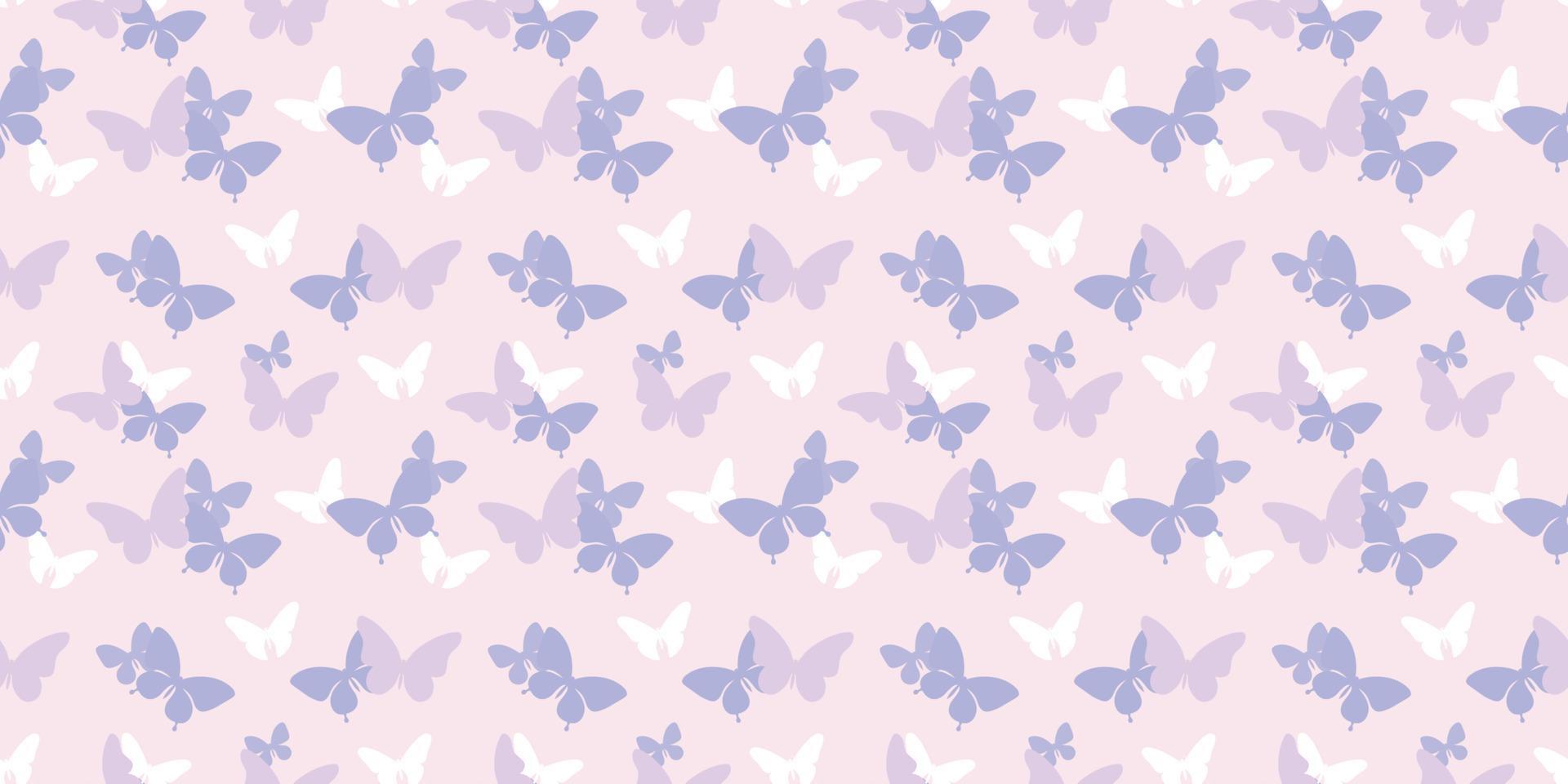 mariposas moradas, fondo de patrón de repetición sin costuras vector