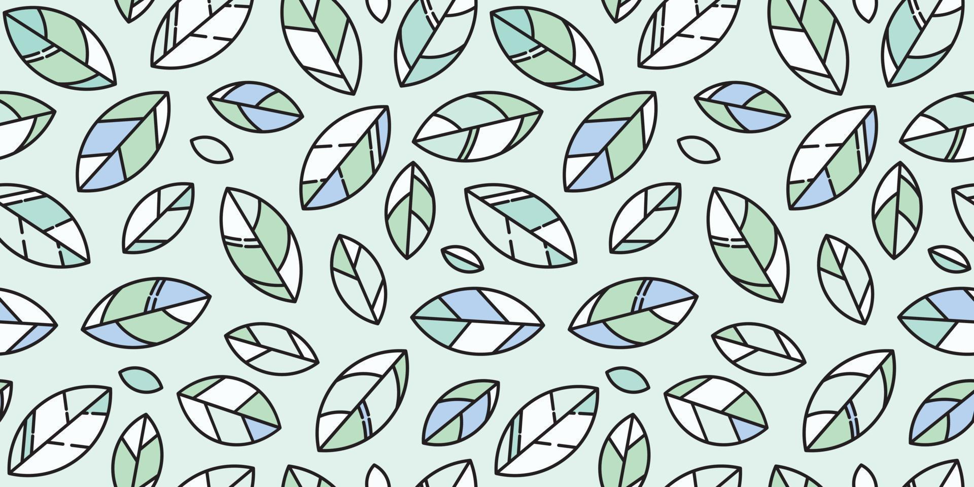 Green geometric leaves seamless pattern background vector