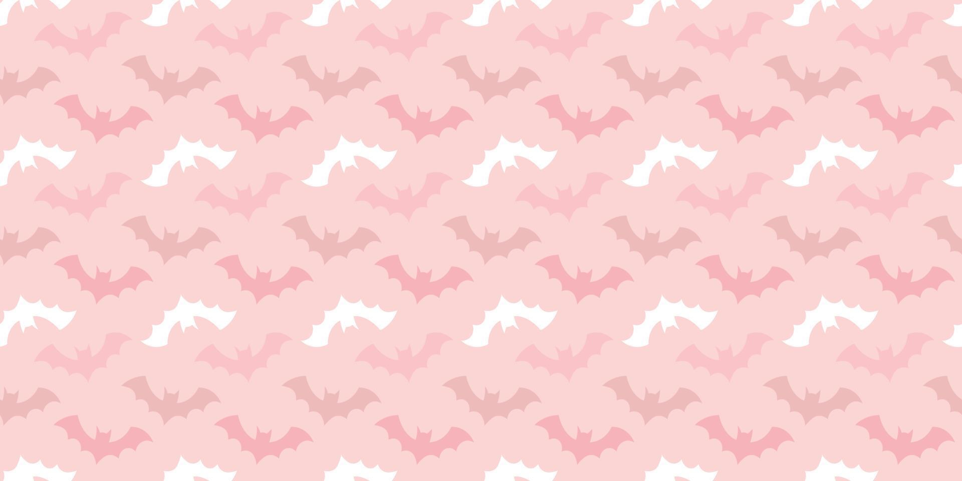 Pastel halloween bat seamless repeat pattern vector background