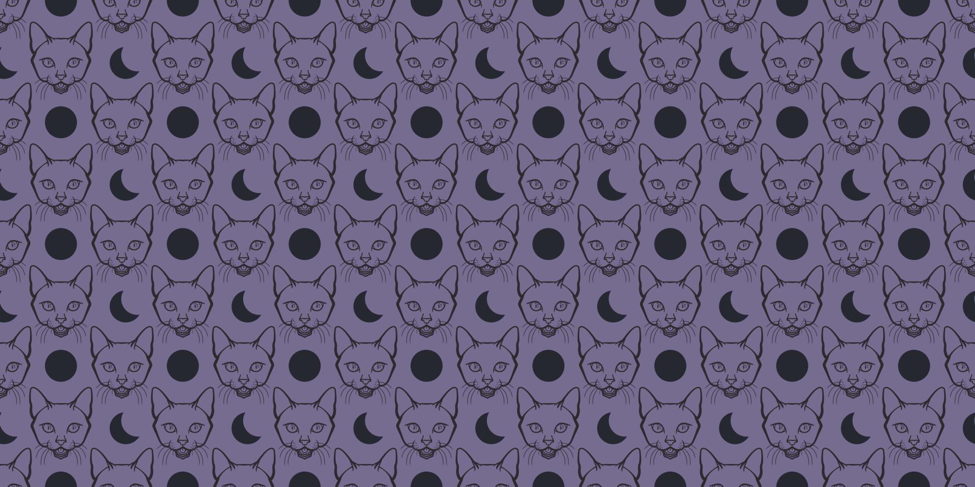 patrón de repetición perfecta de gato, fondo vectorial de halloween vector