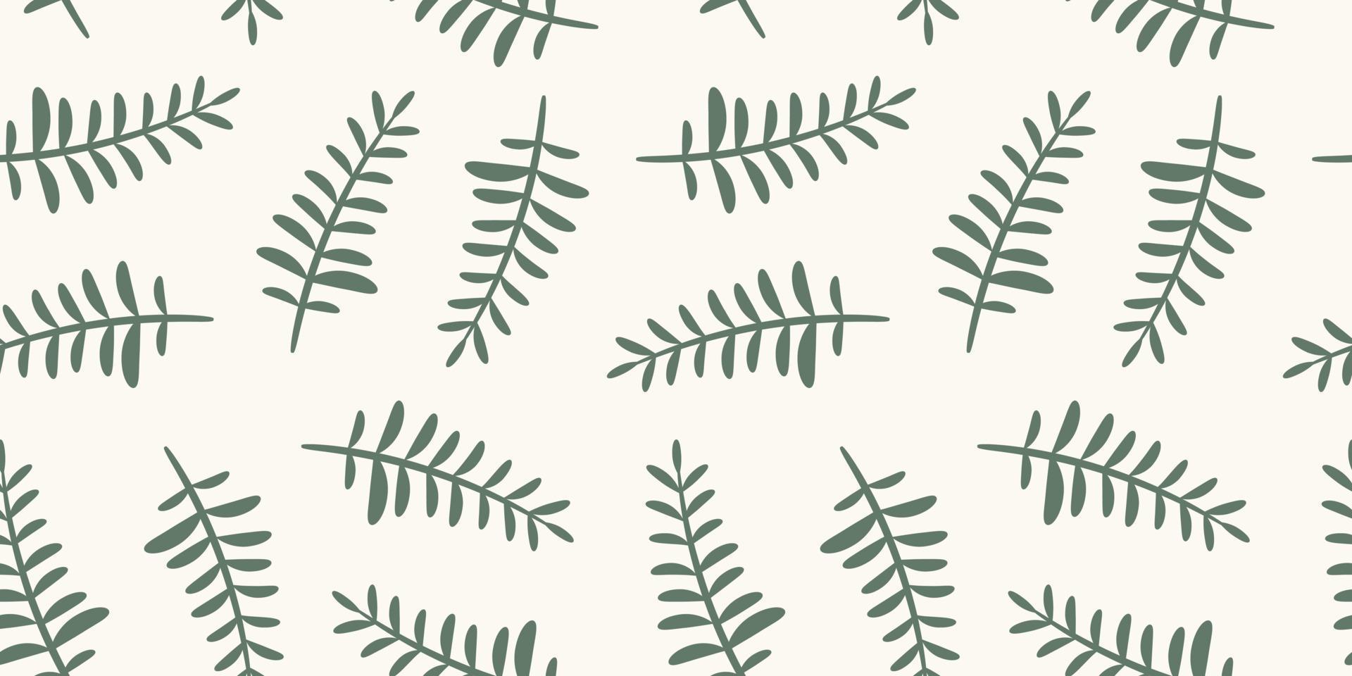 Vector background with fern leaves, seamless pattern