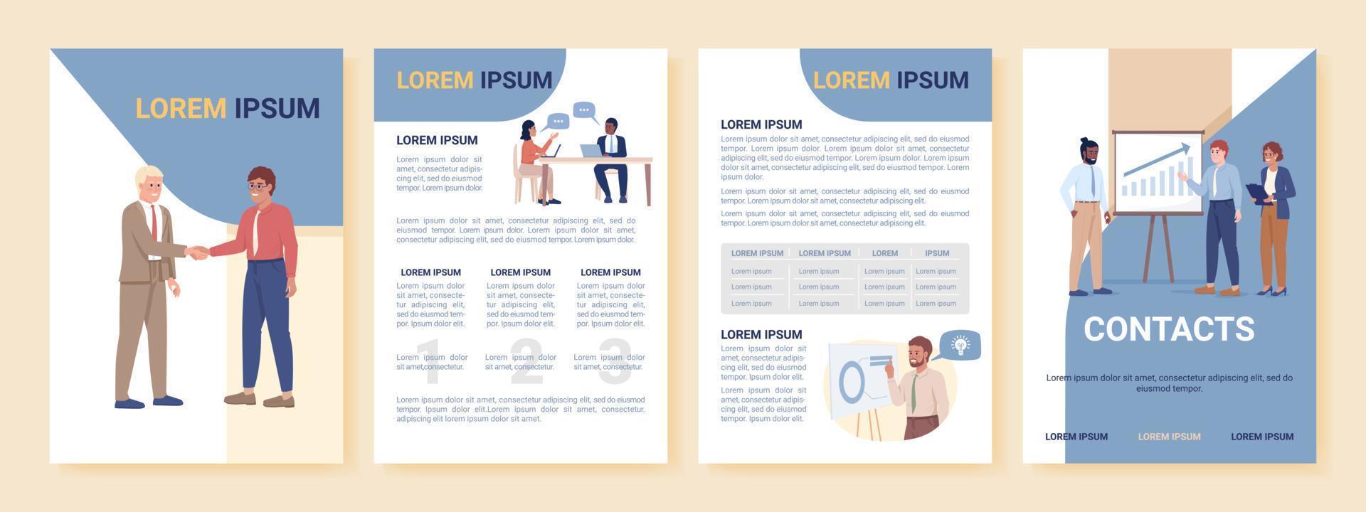 plantilla de folleto de vector plano de consejos de desarrollo empresarial. folleto informativo, diseños de colores planos imprimibles de folletos. página de revista editable, kit de informes con espacio de texto