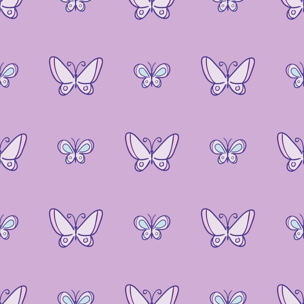 Butterfly vector pattern, cute cartoon butterflies seamless repeat