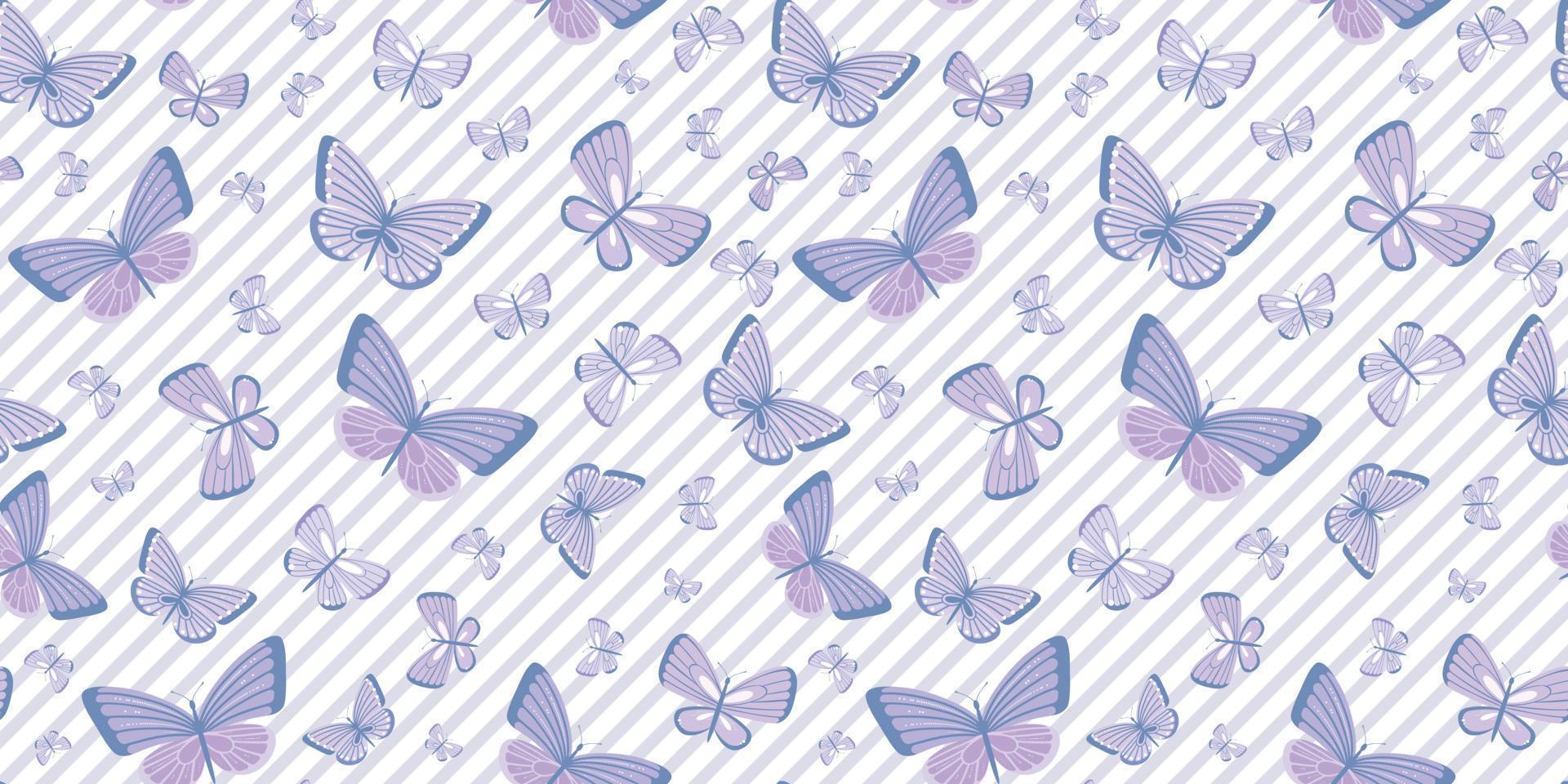 Butterfly vector pattern, purple repeat tile