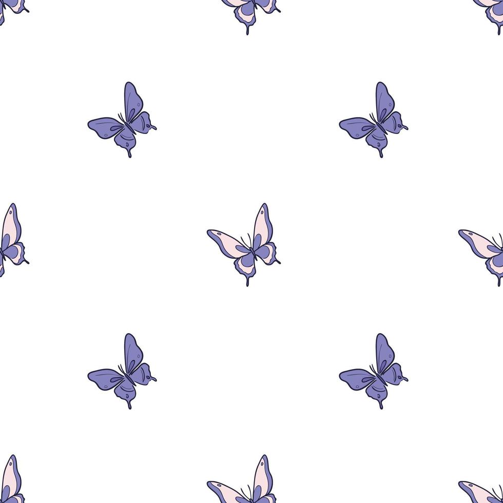 Blue butterfly vector pattern background.