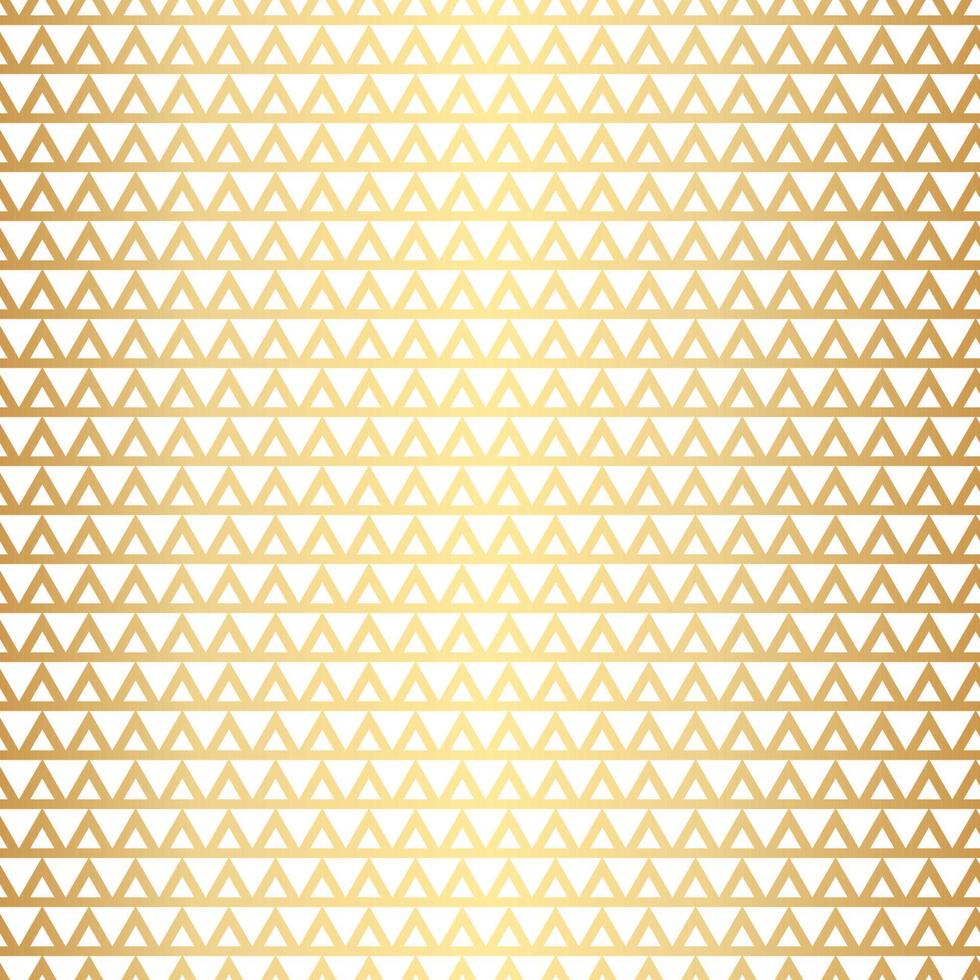 Geometric triangles gold seamless repeat pattern background, gold and white wallpaper. vector