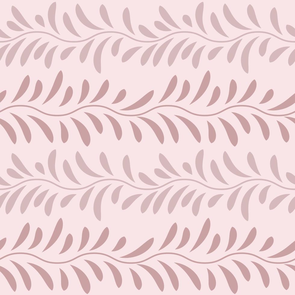 Pastel leaf vector pattern, seamless botanical print, garland background