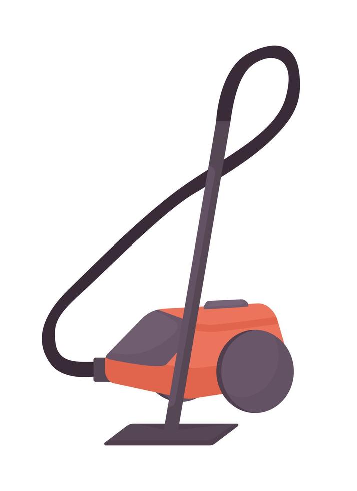 Vacuum cleaner semi flat color vector object. Editable element. Item on white. Household appliance. Domestic technique. Hoover simple cartoon style illustration for web graphic design and animation