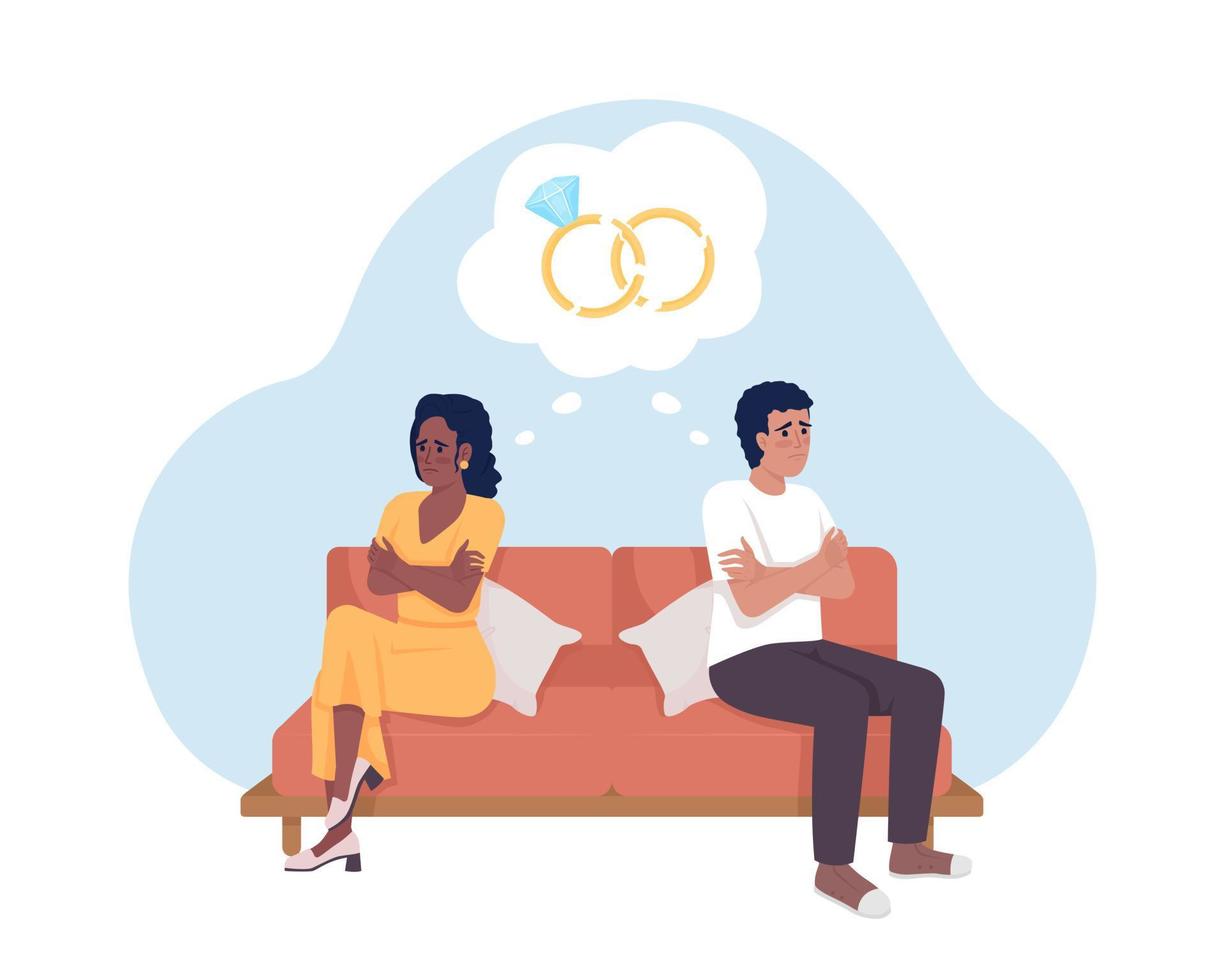 problemas de matrimonio 2d vector ilustración aislada. pareja conflictiva. pensando en personajes planos de divorcio en el fondo de dibujos animados. colorida escena editable para móvil, sitio web, presentación 16181663 Vector en problemas de matrimonio 2d vector ilustración aislada. pareja conflictiva. pensando en personajes planos de divorcio en el fondo de dibujos animados. colorida escena editable para móvil, sitio web, presentación 16181663 Vector en
