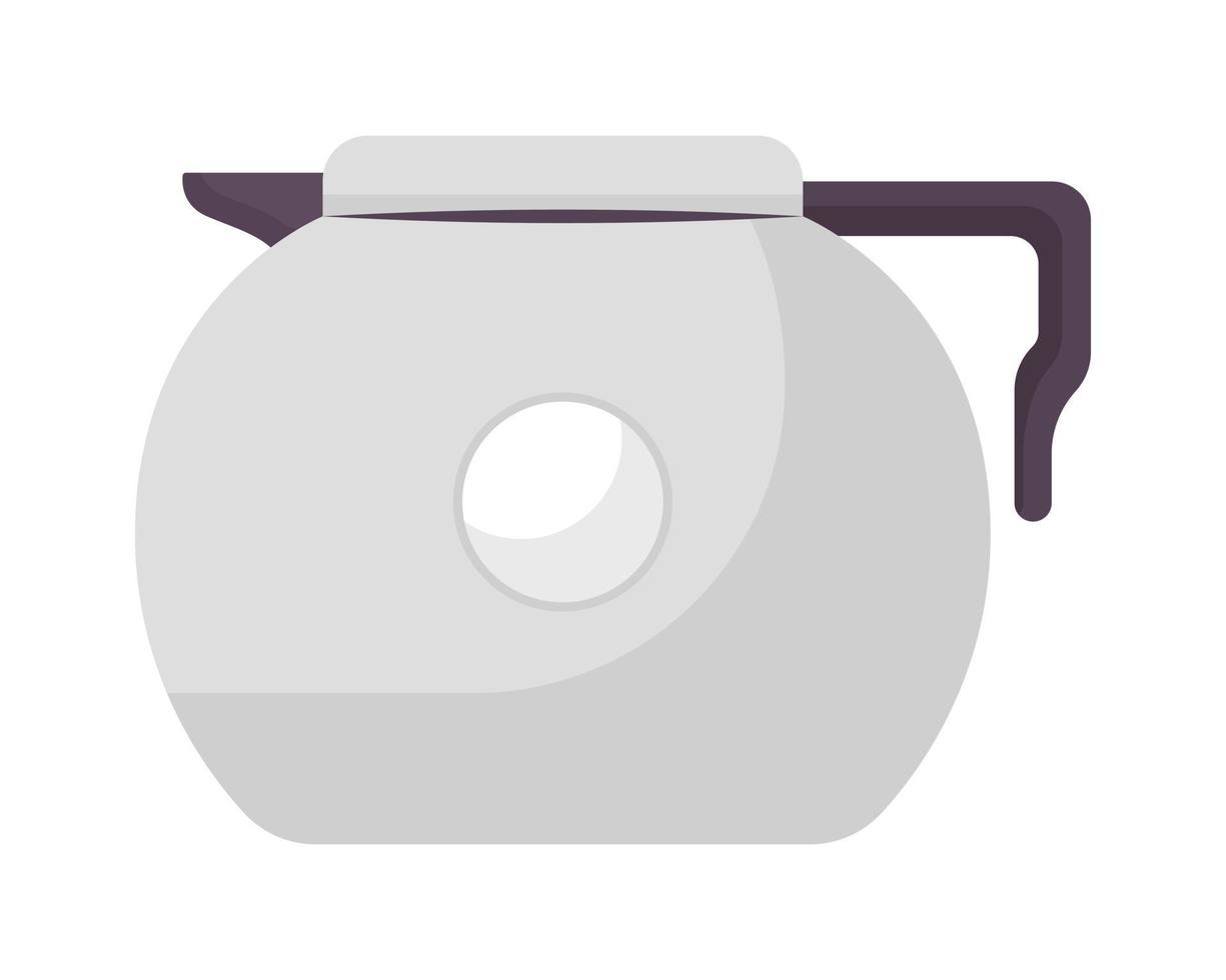 Teapot semi flat color vector object