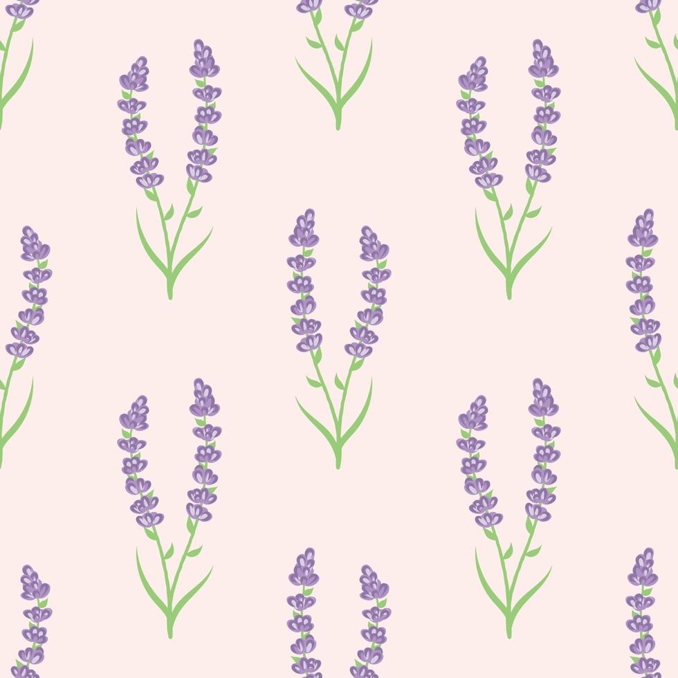 vector de fondo de patrón de repetición sin costuras de lavandas florales lindas.