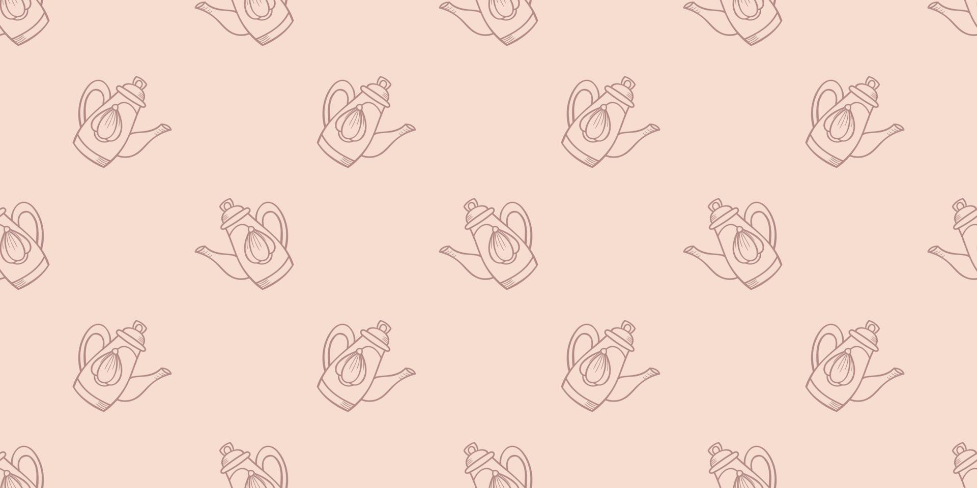 Teapots seamless repeat pattern background vector