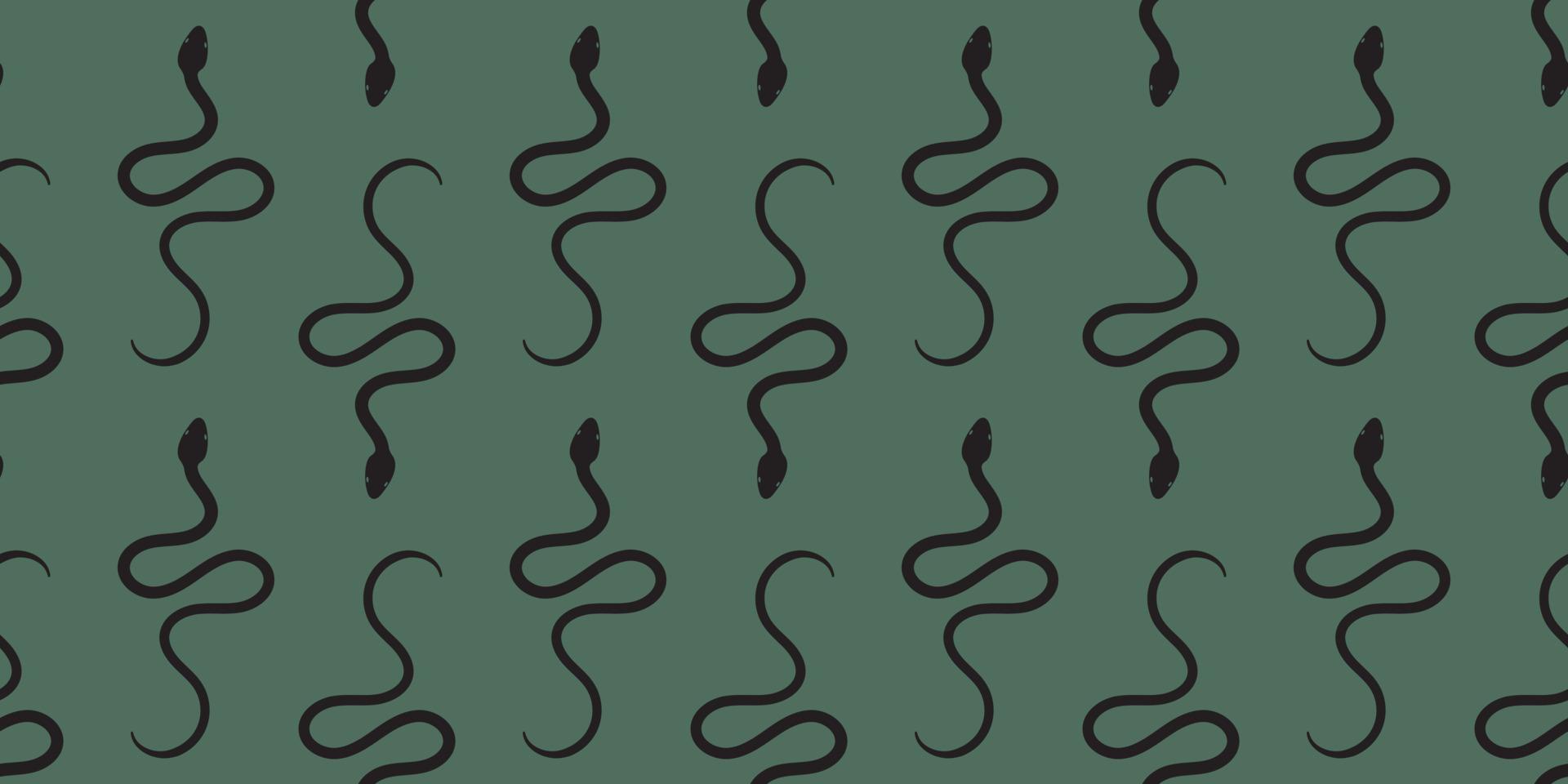 Fondo de patrón de repetición sin costuras de serpiente negra y verde vector