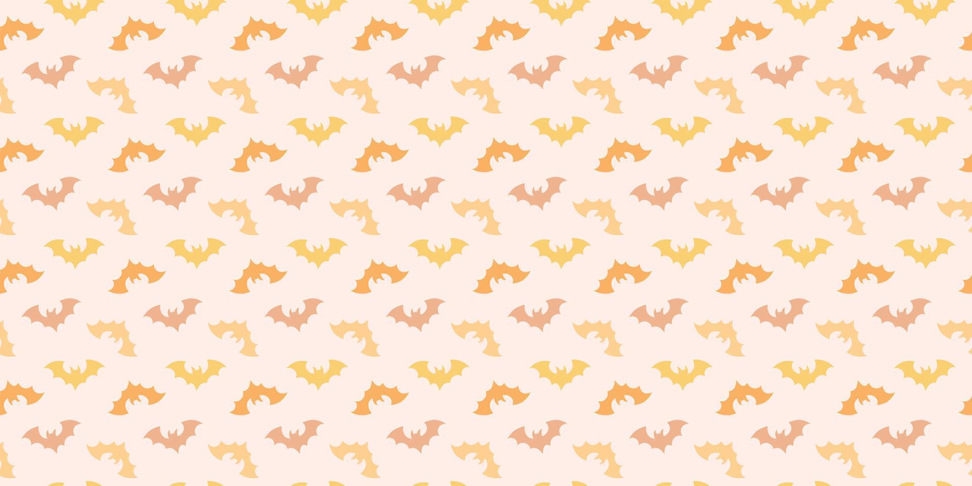 Halloween bats orange seamless repeat pattern vector background