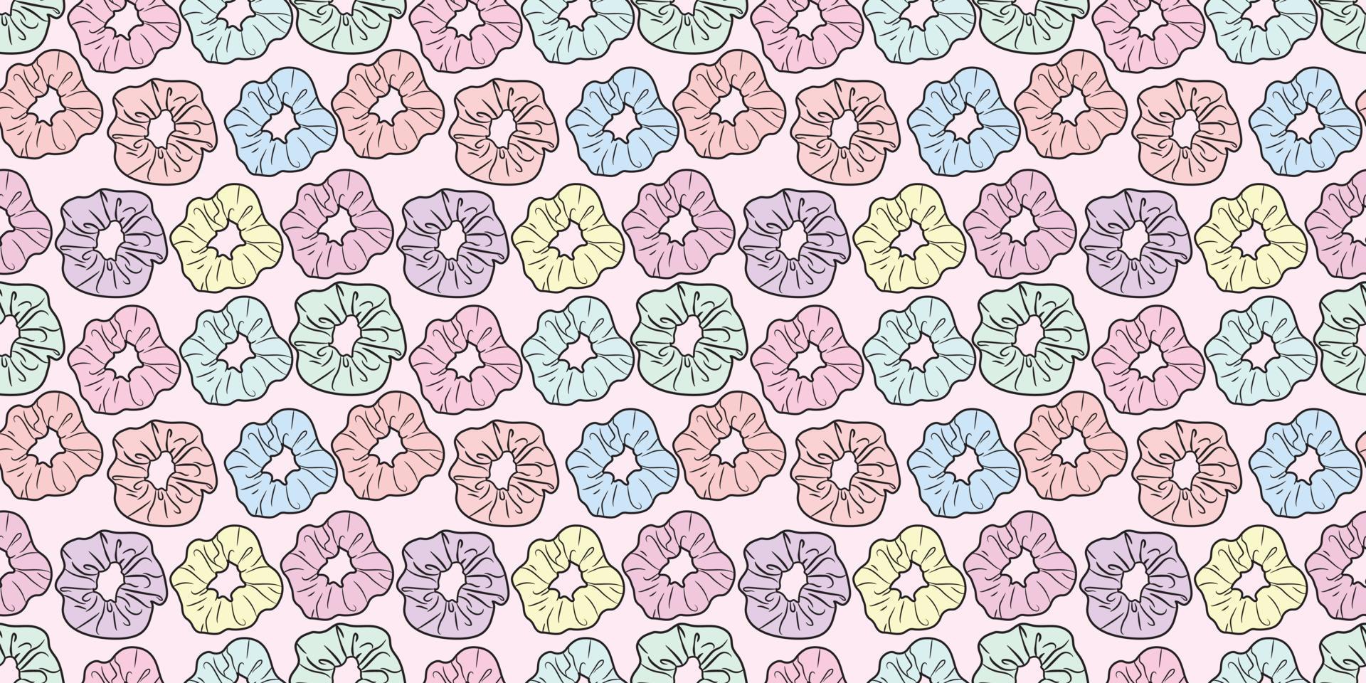 Scrunchy, hair tie vector pattern background