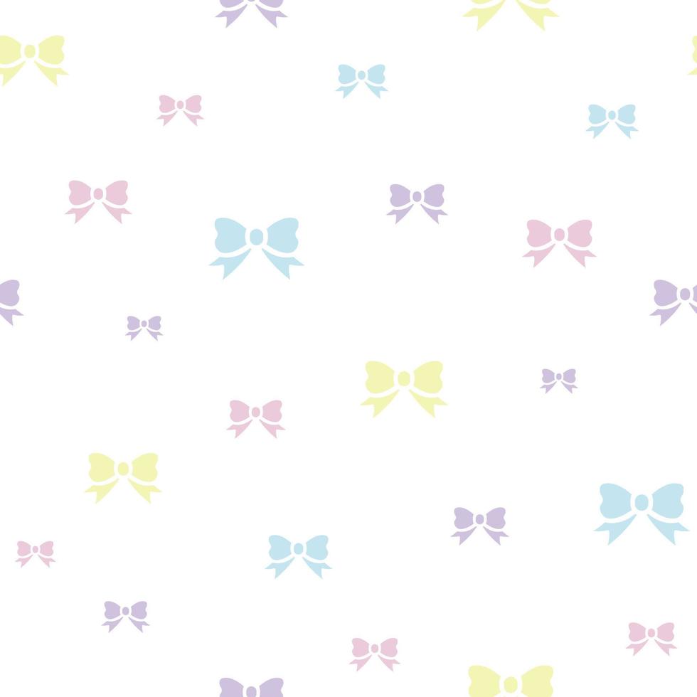 Pastel bow pattern, cute vector pattern for girls