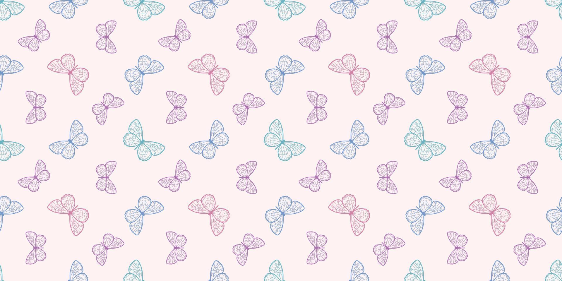 Fondo de patrón de repetición perfecta de mariposa vector