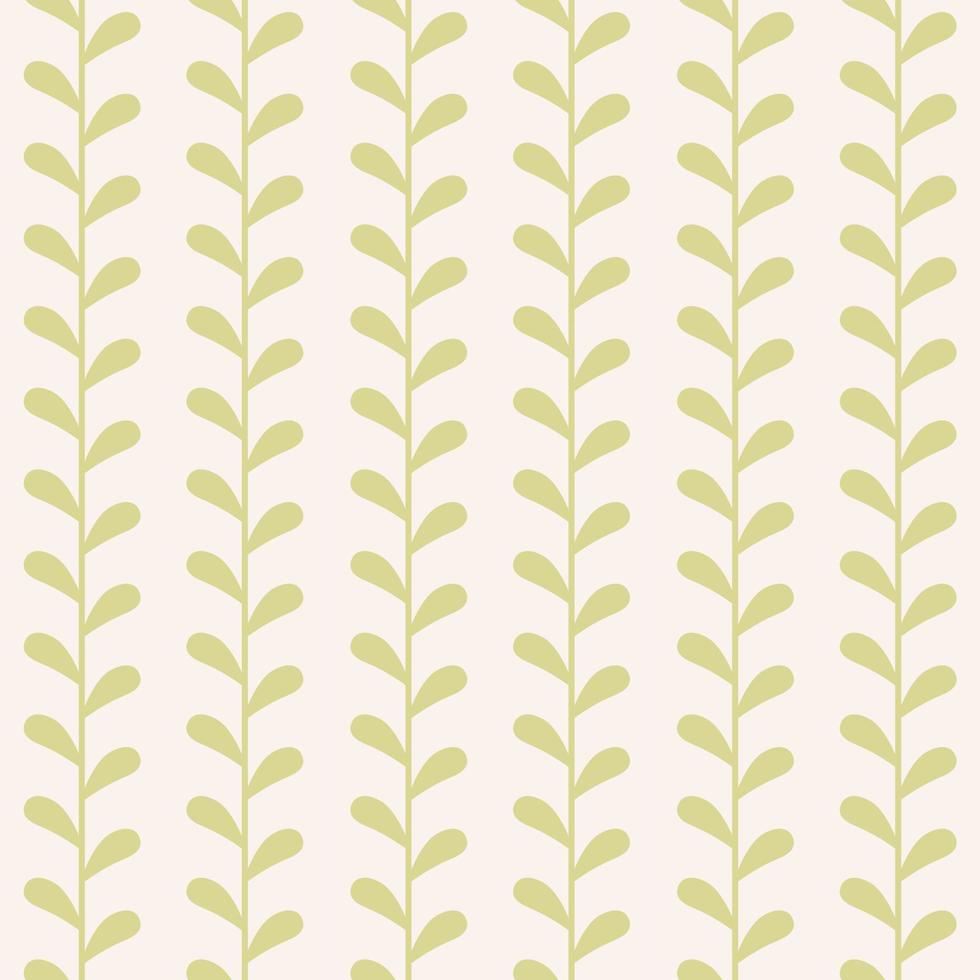 Green leaf vector pattern, seamless botanical print, garland background, mid century modern