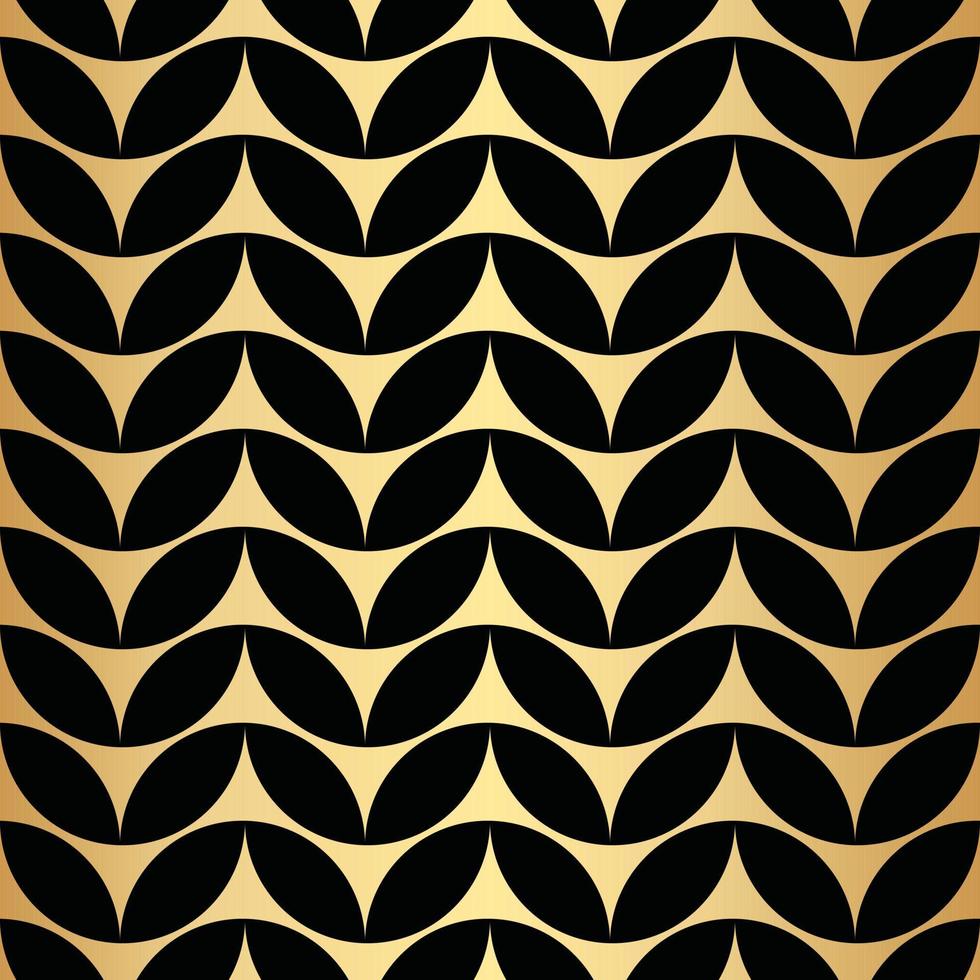 Geometric gold seamless repeat pattern background, gold wallpaper. vector