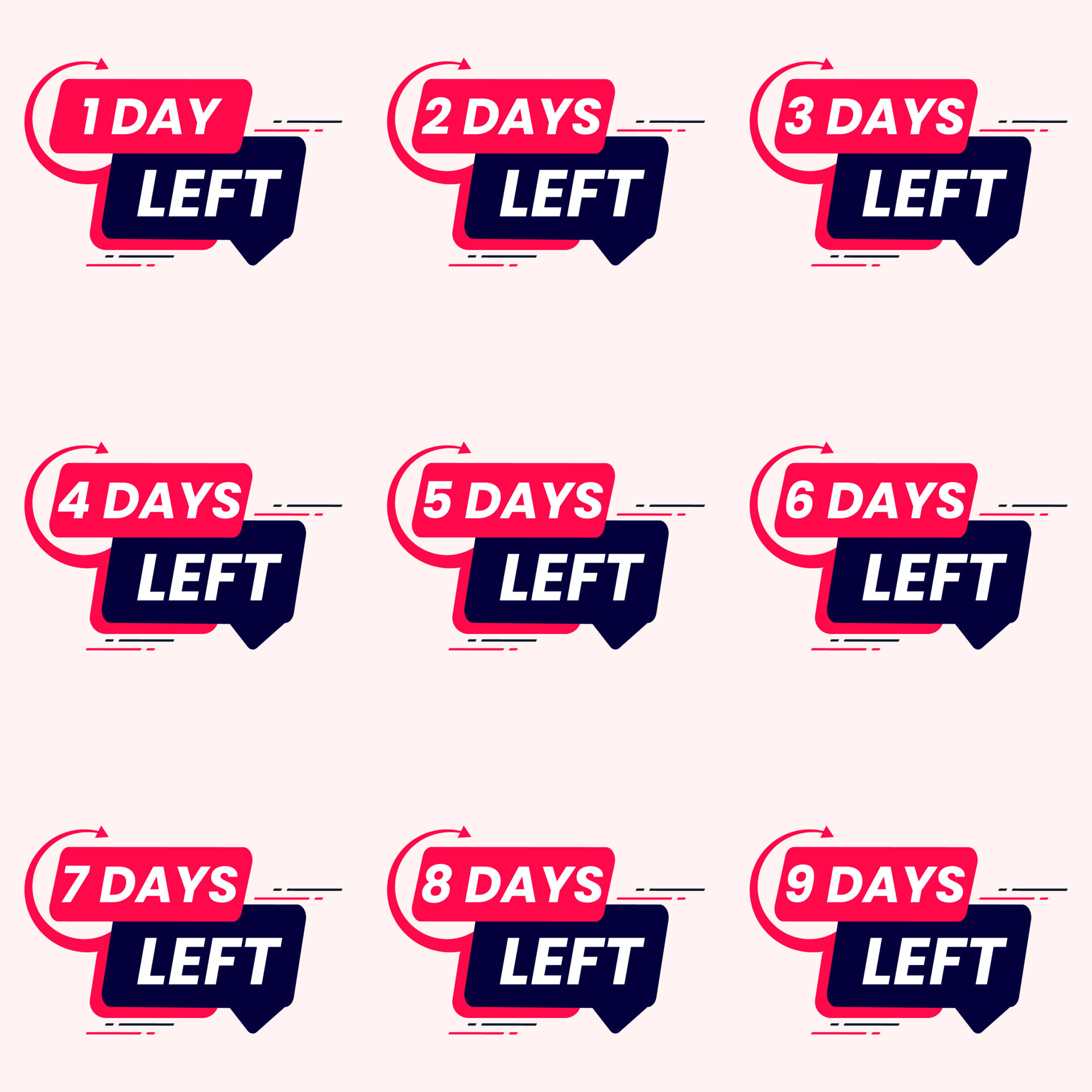 Countdown timer number of days left 1 day left 16181828 vector art at