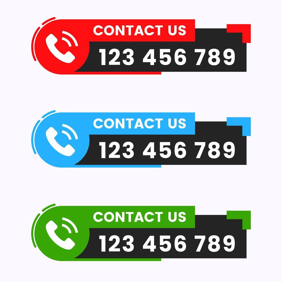 Call us now button call sign with your number vector