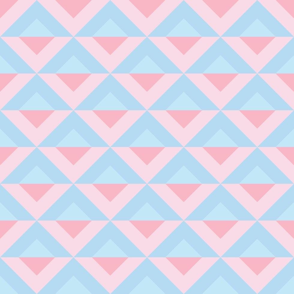 Pastel blue and pink vintage geometric pattern vector. vector