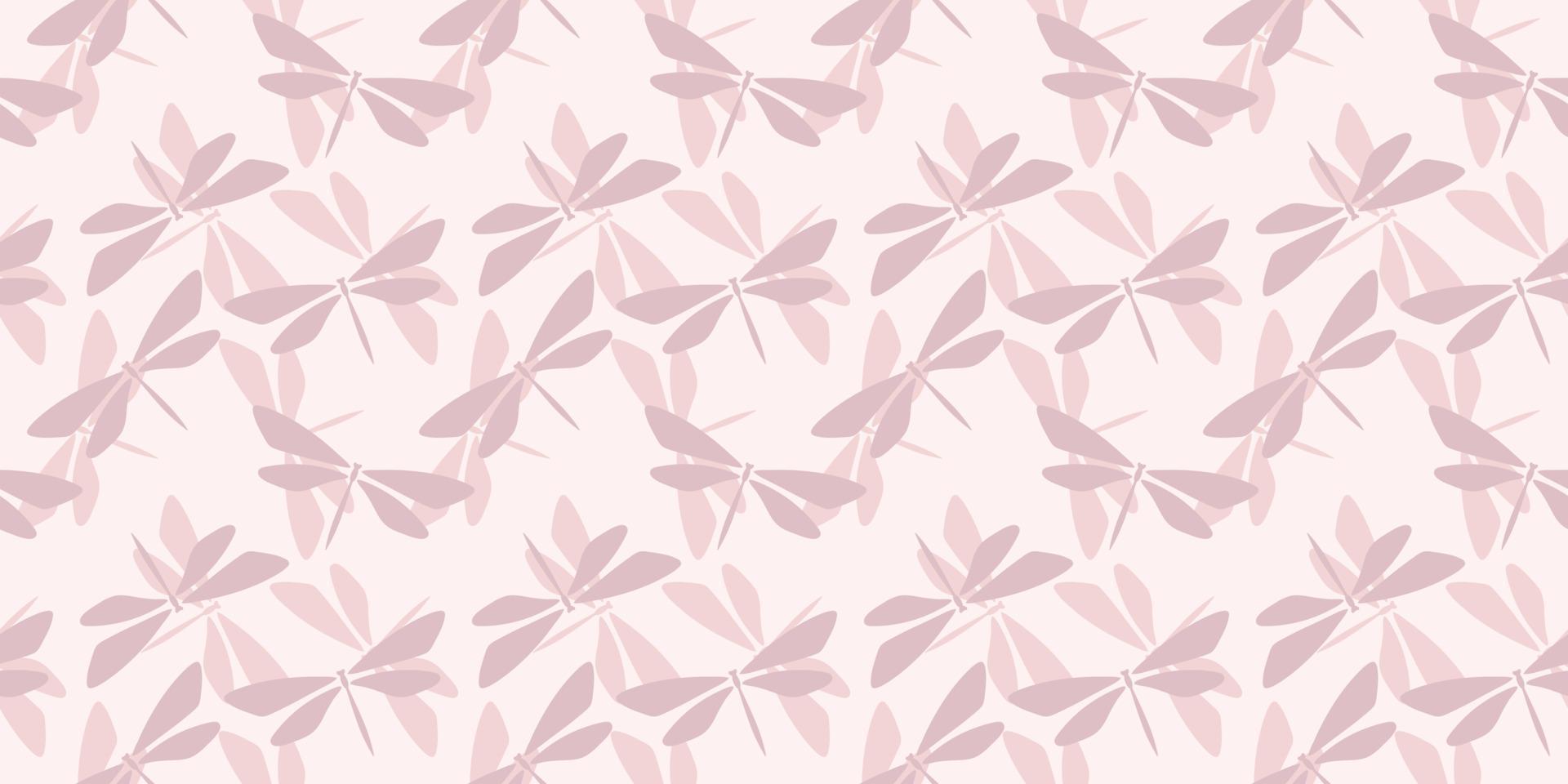 Dragonfly pastel seamless repeat pattern background. vector