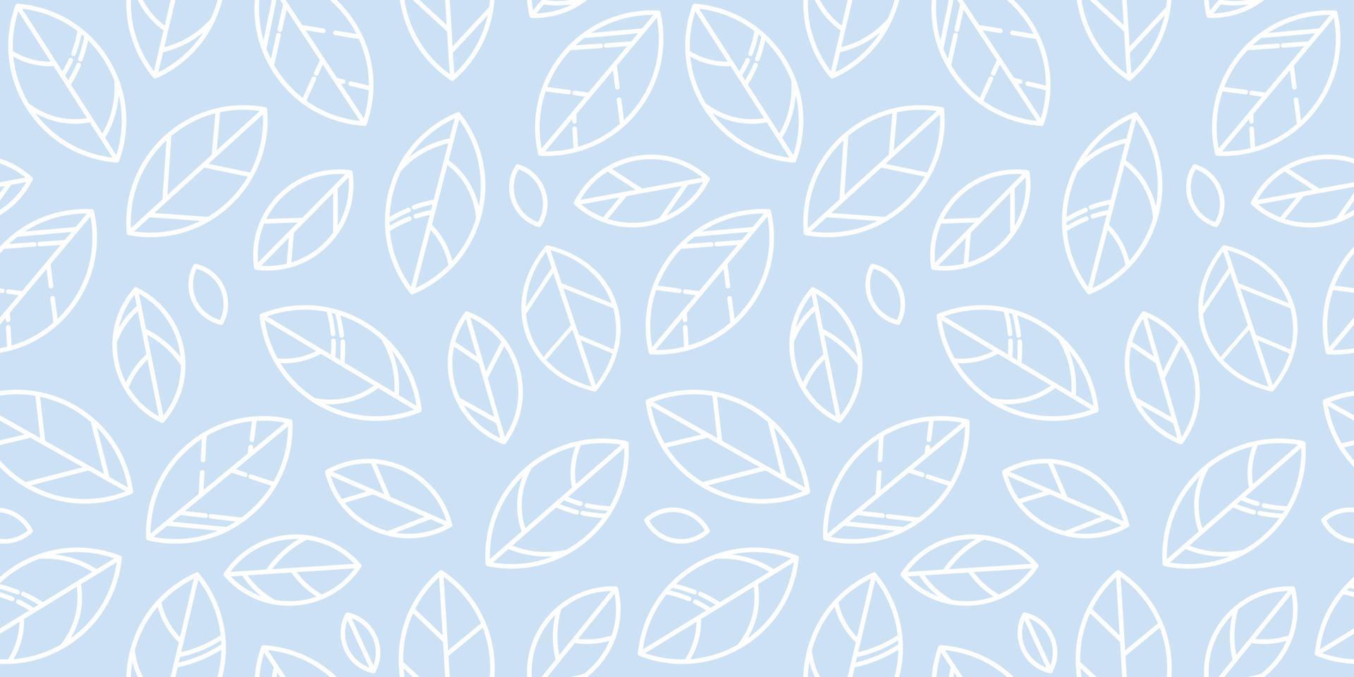 Blue and white leaves geometric pattern vector background
