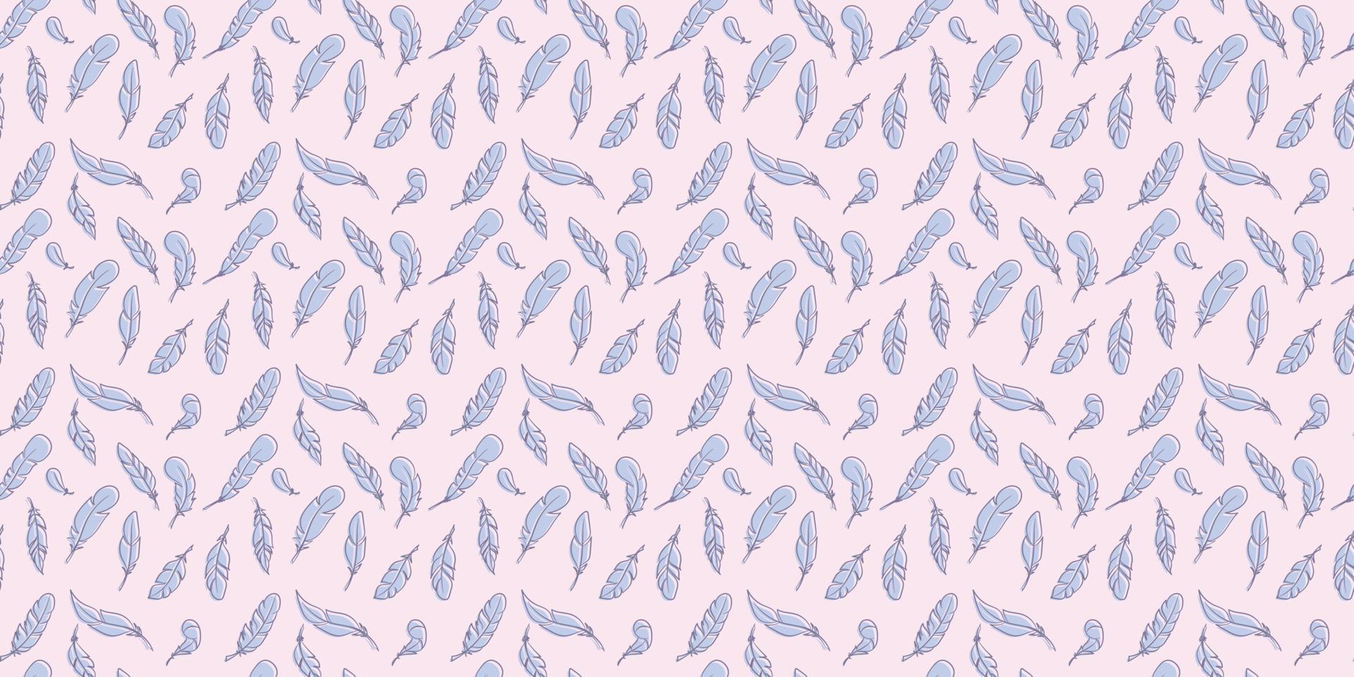 Feather seamless repeat pattern vector background