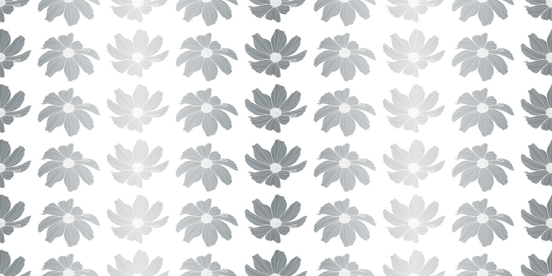Garden cosmos flower vector pattern background, floral design