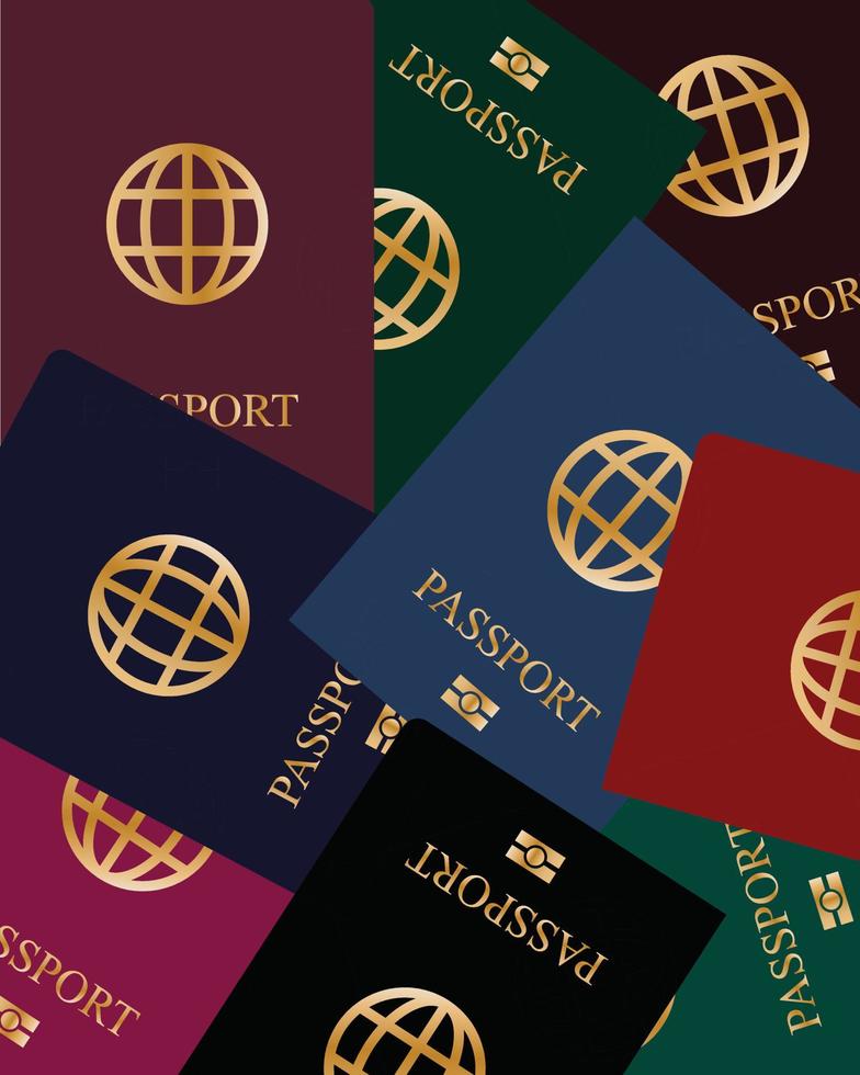 Ilustración de vector de pasaportes