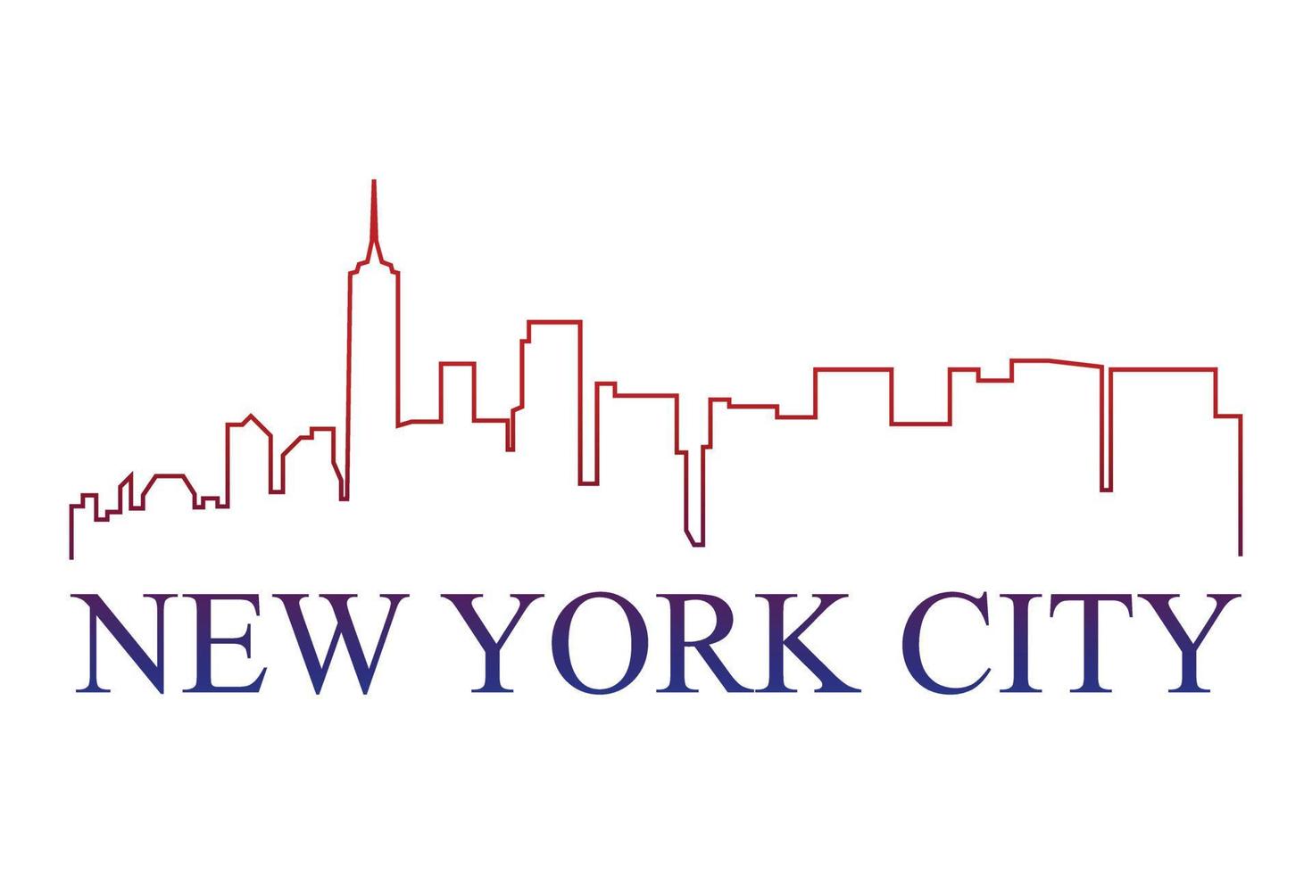 vector del logotipo del horizonte de la ciudad de nueva york