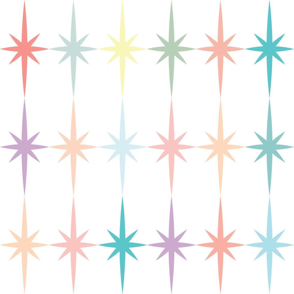 Geometric vector pattern with stars, pastel abstract background,