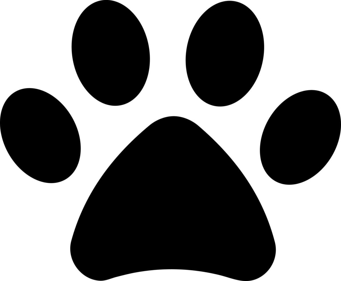 Cute vector paw symbol, flat icon