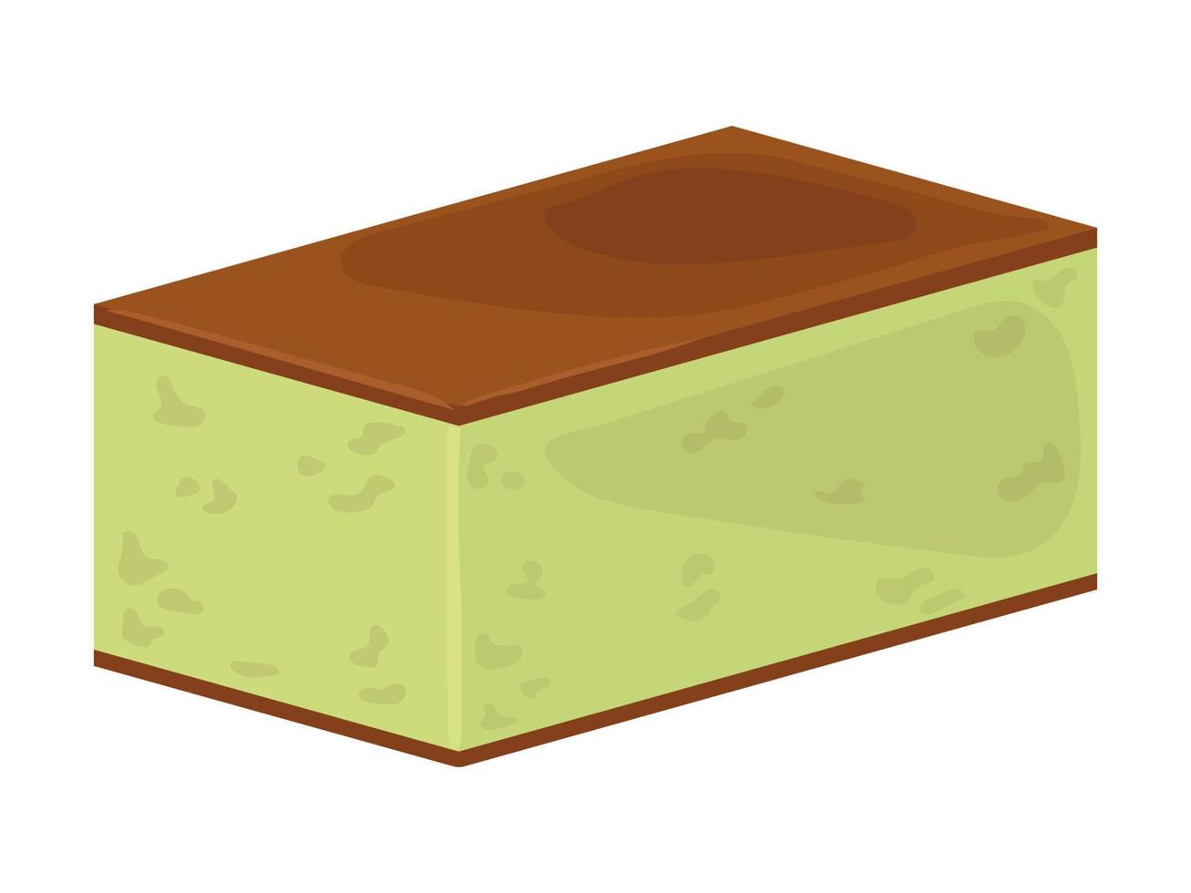 ilustración vectorial de kasutera o castella. postre japonés. comida asiática. bizcocho de té verde tradicional japonés. vector