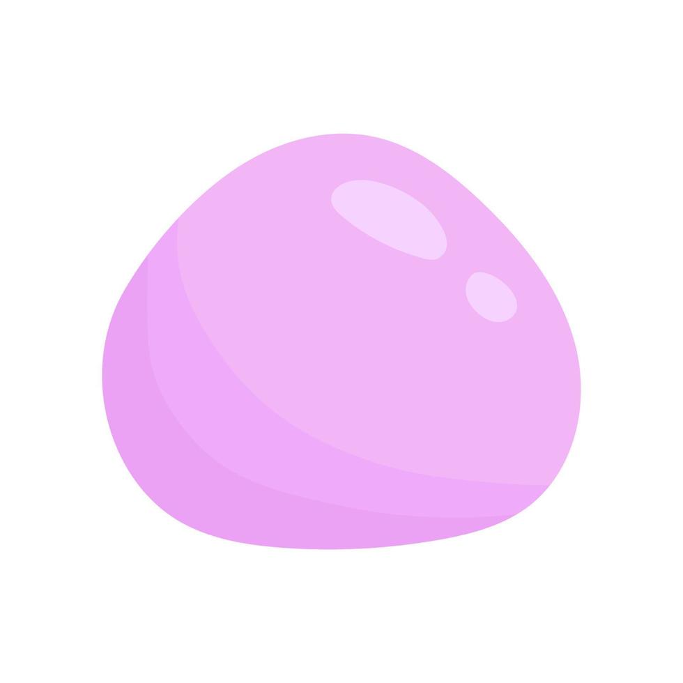 Vector illustration of pink mochi. Japanese traditional dessert. Asian food.