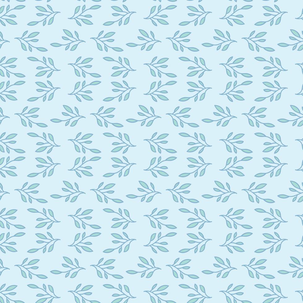 Blue leaf seamless repeat pattern vector design
