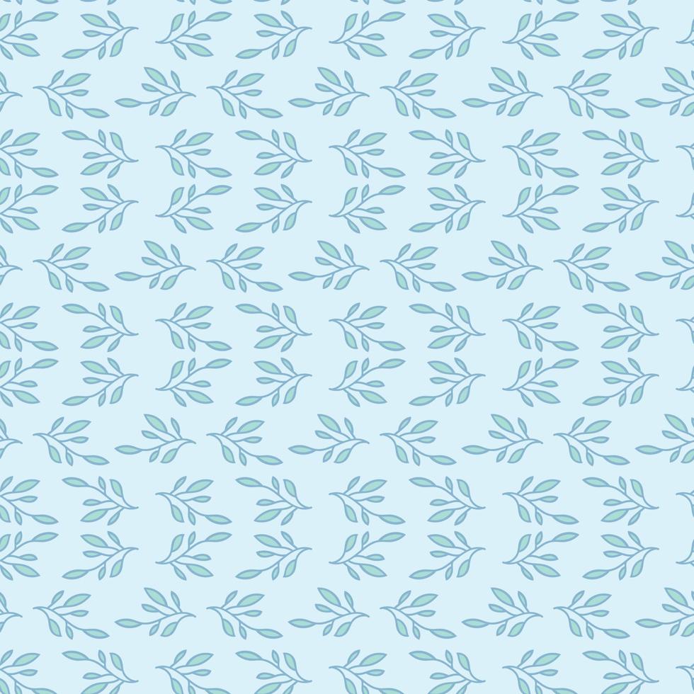 Blue leaf seamless repeat pattern vector design