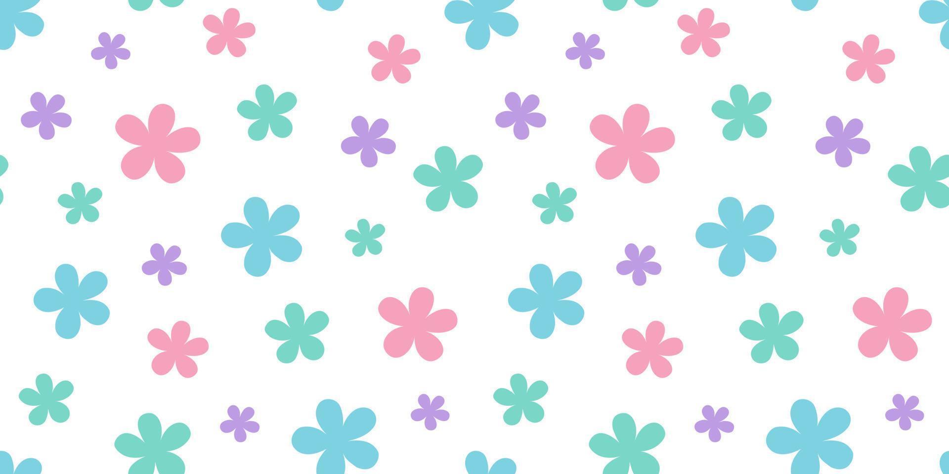 Colorful floral vector background, seamless pattern