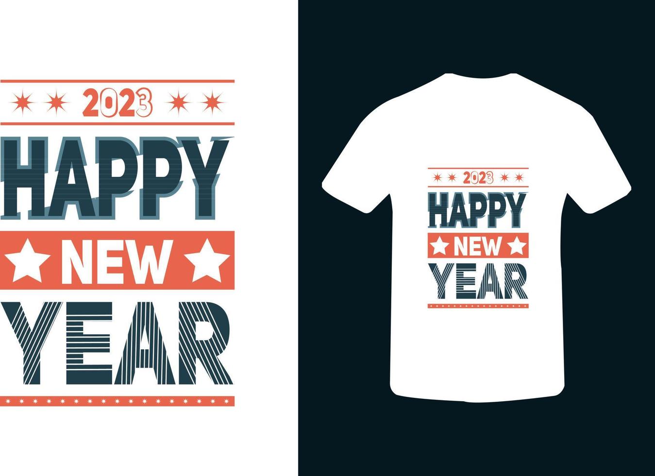 cartel de tipografía de año nuevo, diseño de camiseta de tipografía de año nuevo vector