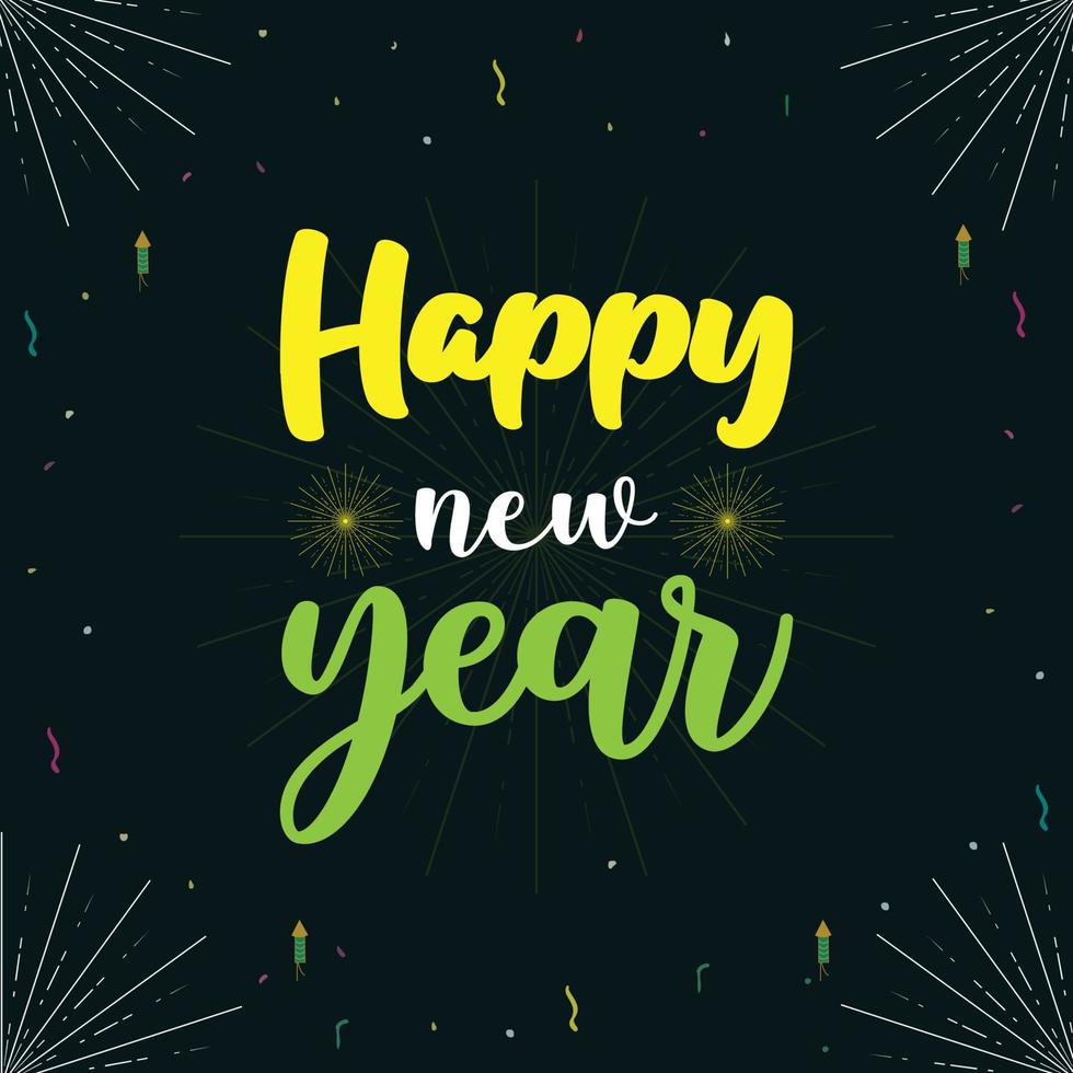 happy new year poster design, new year t shirt design vector