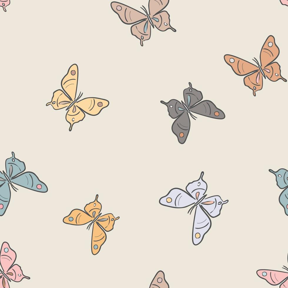 Fondo de patrón de vector de mariposa colorida.