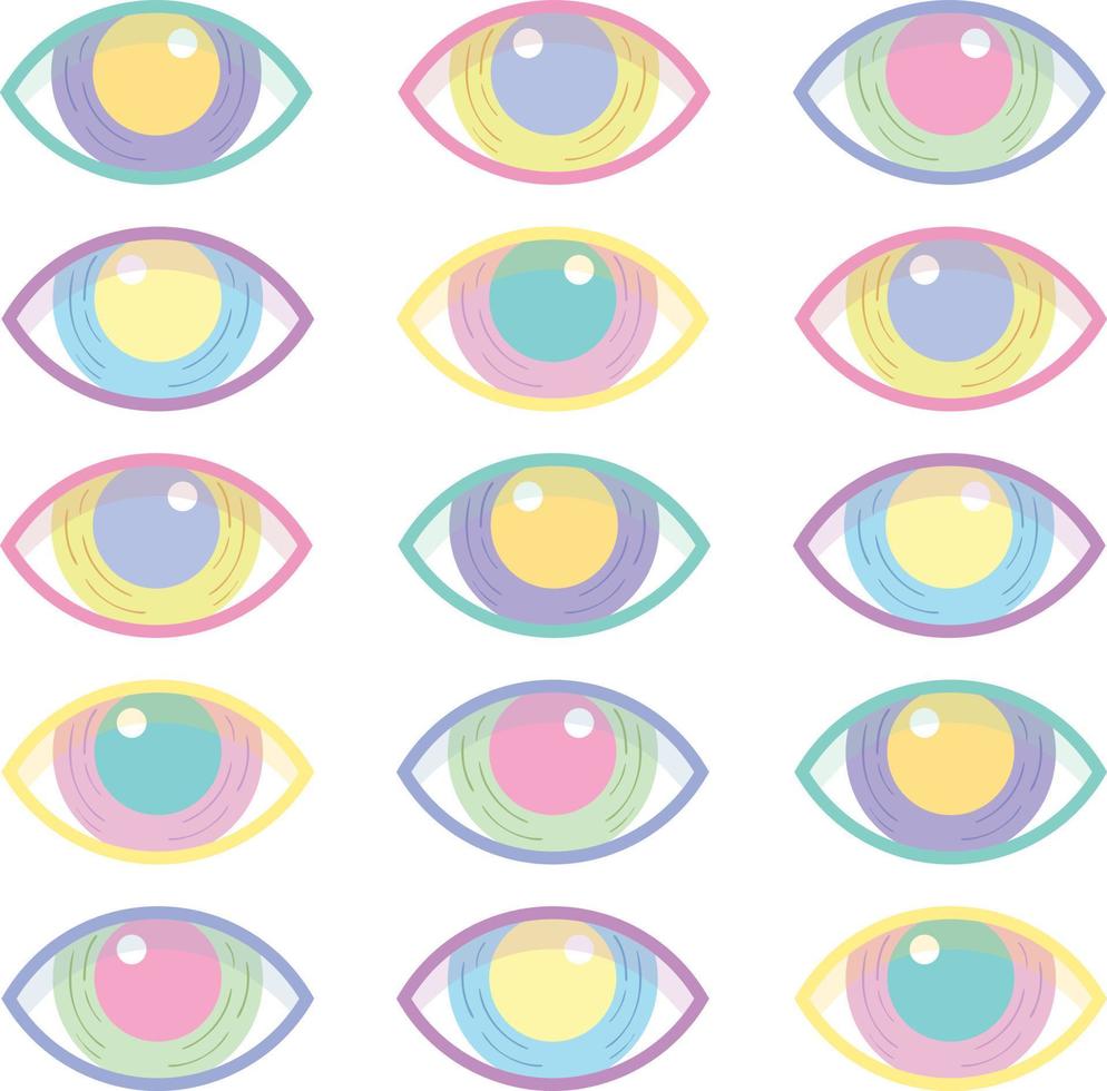 gráfico vectorial de ojos coloridos, diseño de camisetas, imágenes prediseñadas vector